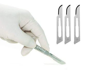Case of 100 Disposable Carbon Steel Scalpel Size 10. Sterile Individually Wrapped Surgical Scalpel. Single Use Knife Edge Scalpel. Great for Surgical