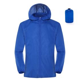Summer Outdoor Sun Protection Clothing Women'S Lightweight Waterproof Windbreaker (Option: Royal Blue-XL)