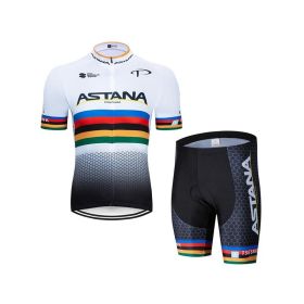 Fashion Simple Cycling Jersey Short Sleeve Suit (Option: White-XL)