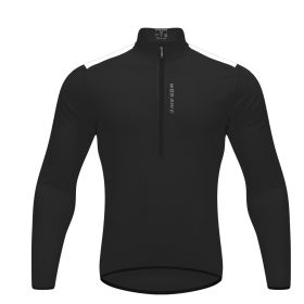 Breathable and quick-drying cycling long-sleeved shirt (Option: Black-XL)