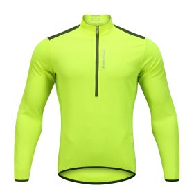 Breathable and quick-drying cycling long-sleeved shirt (Option: Green-4XL)
