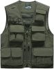 Mens 3 Solid Color Plaid Vests Zip Placket Waterproof Coats