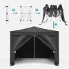 10'x10' EZ Pop Up Canopy Outdoor Portable Party Folding Tent with Removable Sidewalls + Carry Bag + 4pcs Weight Bag