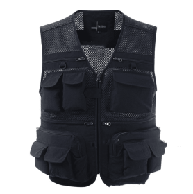 Multi-pocket Men's Professional Photography Vest (Option: Navy Blue-3XL)